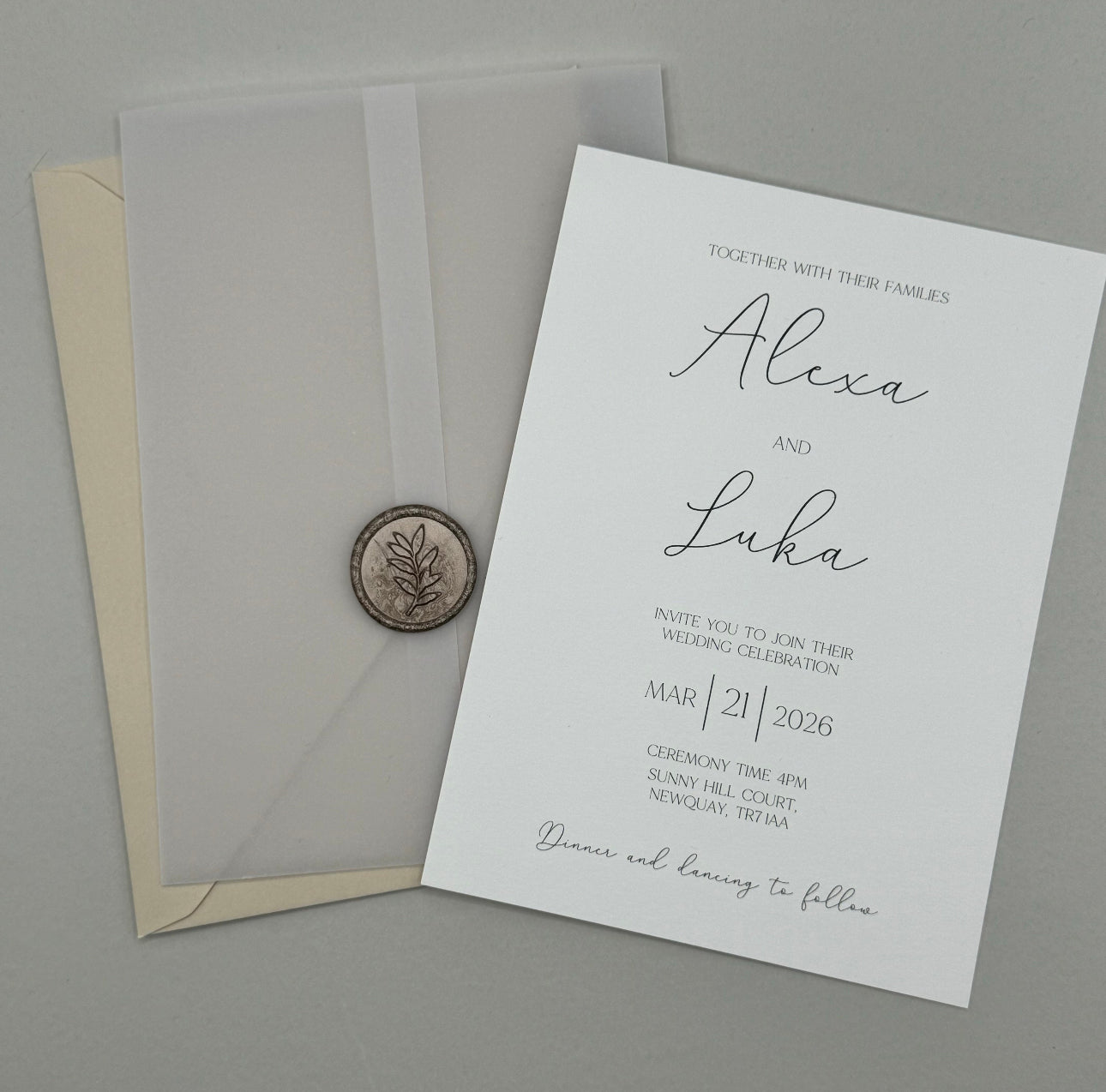 Vellum Wrap Neutral Wedding Invitation Bundle