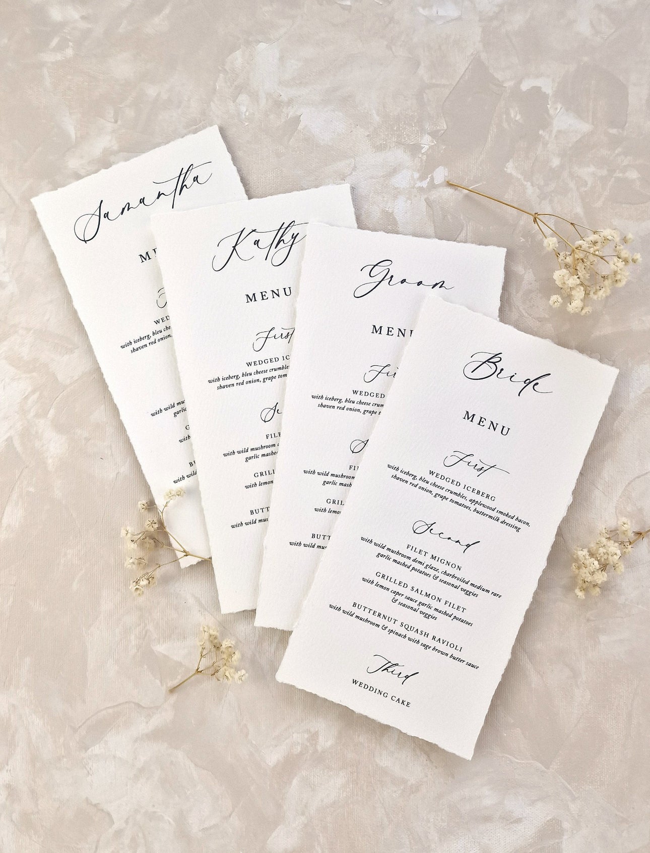 Wedding Menu & Place Cards